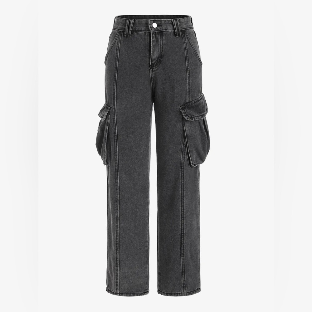 Gray Cargo Pants-Style Jeans